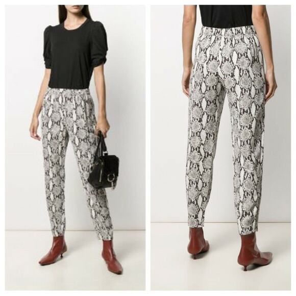 NEW A.L.C Women's Size 4 Elijah Python Snake Print Relaxed Fit Pull On Pants - Picture 1 of 8